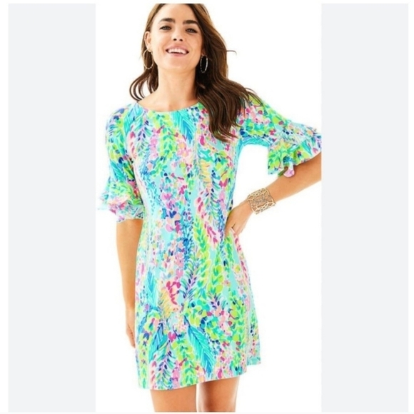 Lilly Pulitzer Catch the Wave Lula Ruffle Sheath Dress - Picture 2 of 12